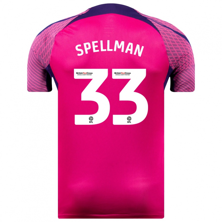 Hombre Camiseta Michael Spellman #33 Morado 2ª Equipación 2023/24 La Camisa Argentina