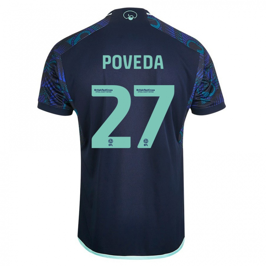Hombre Camiseta Ian Poveda #27 Azul 2ª Equipación 2023/24 La Camisa Argentina