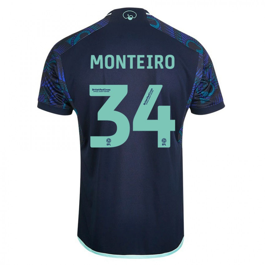 Hombre Camiseta Diogo Monteiro #34 Azul 2ª Equipación 2023/24 La Camisa Argentina