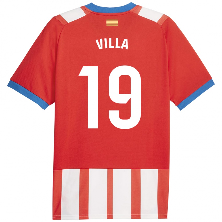 Mujer Camiseta Toni Villa #19 Rojo Blanco 1ª Equipación 2023/24 La Camisa Argentina