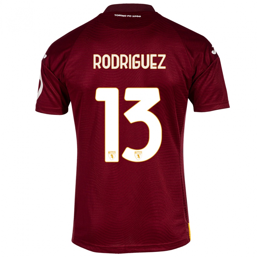 Mujer Camiseta Ricardo Rodríguez #13 Rojo Oscuro 1ª Equipación 2023/24 La Camisa Argentina