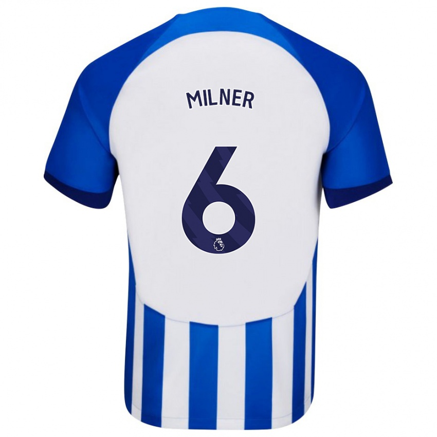 Mujer Camiseta James Milner #6 Azul 1ª Equipación 2023/24 La Camisa Argentina