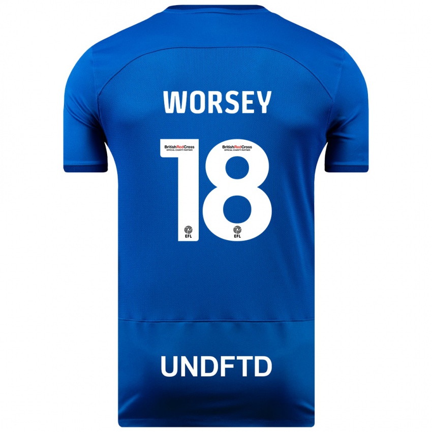 Mujer Camiseta Louanne Worsey #18 Azul 1ª Equipación 2023/24 La Camisa Argentina