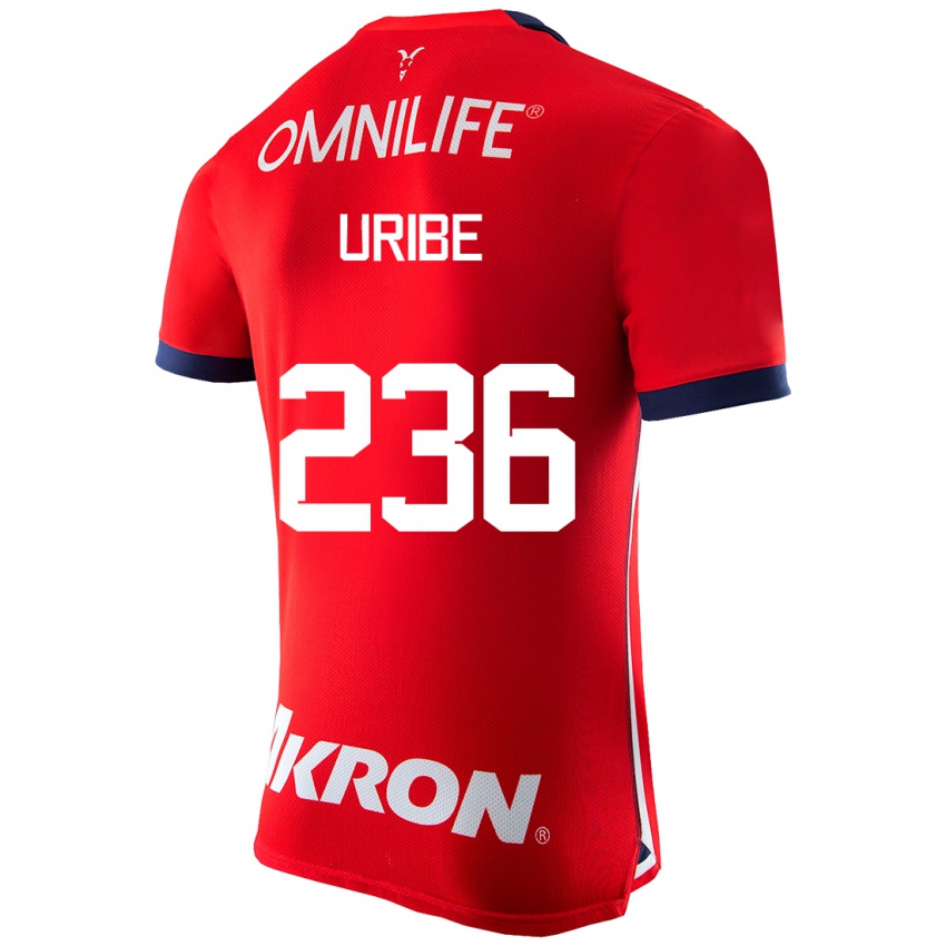 Mujer Camiseta Juan Uribe #236 Rojo 1ª Equipación 2023/24 La Camisa Argentina