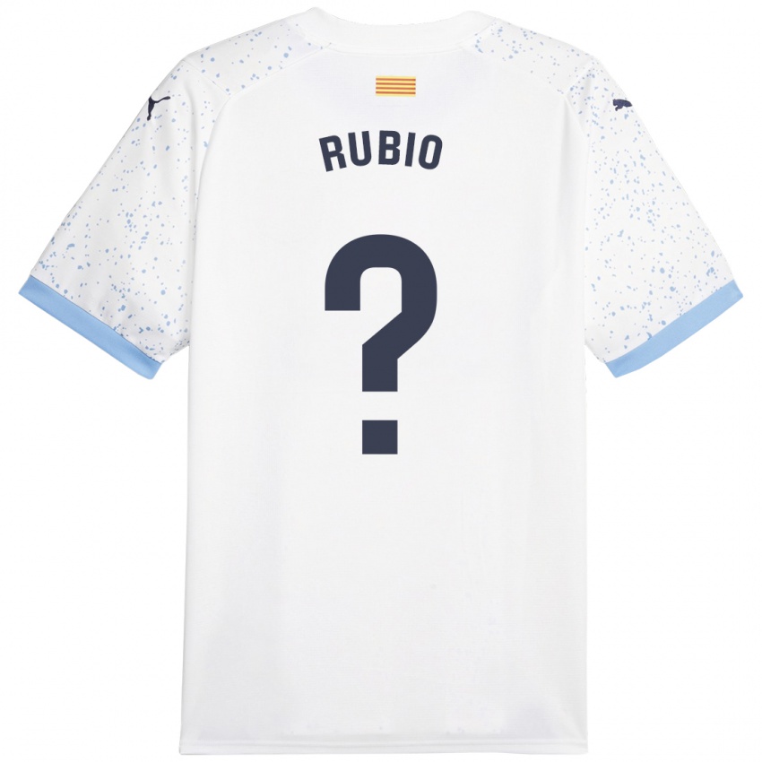 Mujer Camiseta Albert Rubio #0 Blanco 2ª Equipación 2023/24 La Camisa Argentina