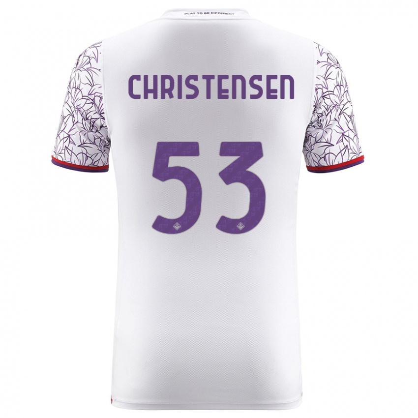 Mujer Camiseta Oliver Christensen #53 Blanco 2ª Equipación 2023/24 La Camisa Argentina