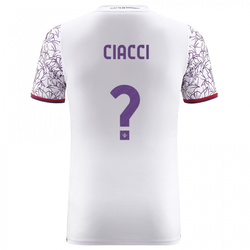 Mujer Camiseta Niccolò Ciacci #0 Blanco 2ª Equipación 2023/24 La Camisa Argentina