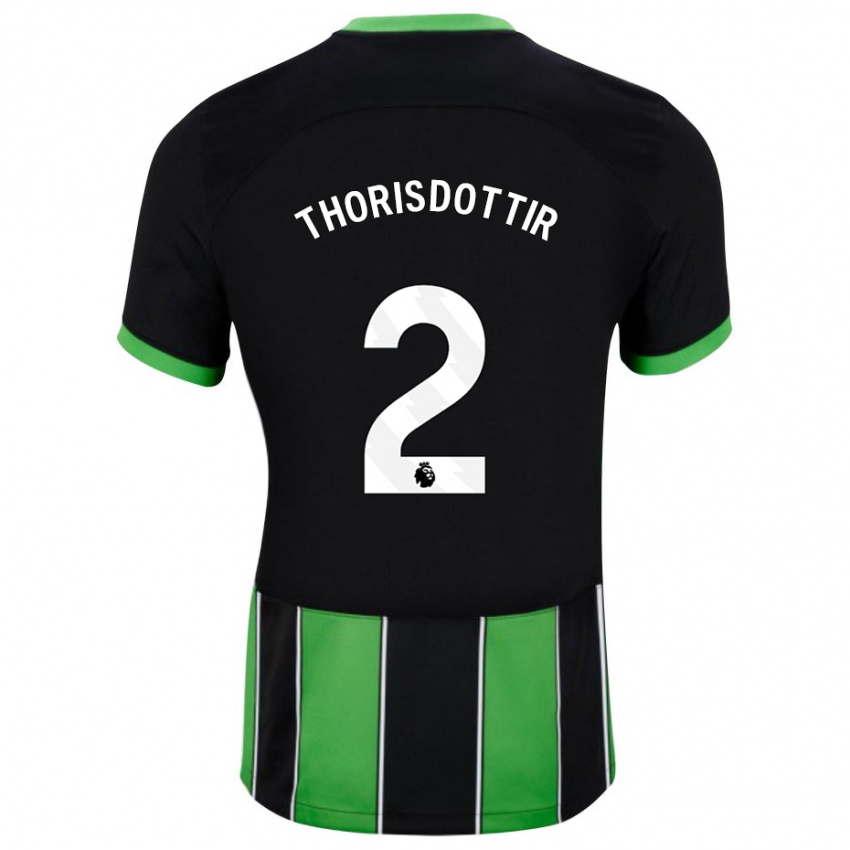 Mujer Camiseta Maria Thorisdottir #2 Verde Negro 2ª Equipación 2023/24 La Camisa Argentina