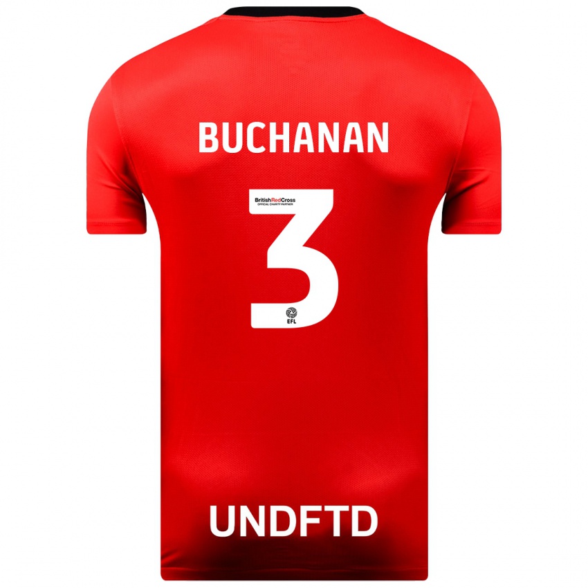 Mujer Camiseta Lee Buchanan #3 Rojo 2ª Equipación 2023/24 La Camisa Argentina