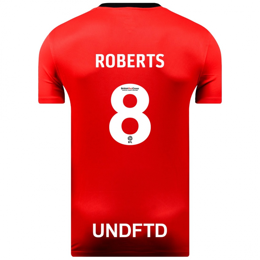 Mujer Camiseta Tyler Roberts #8 Rojo 2ª Equipación 2023/24 La Camisa Argentina
