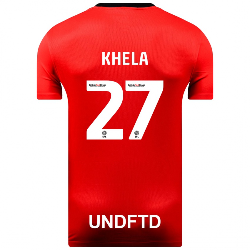 Mujer Camiseta Brandon Khela #27 Rojo 2ª Equipación 2023/24 La Camisa Argentina
