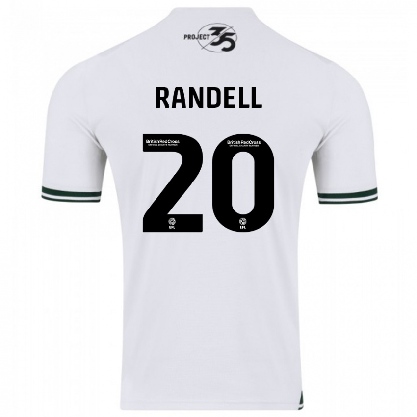Mujer Camiseta Adam Randell #20 Blanco 2ª Equipación 2023/24 La Camisa Argentina