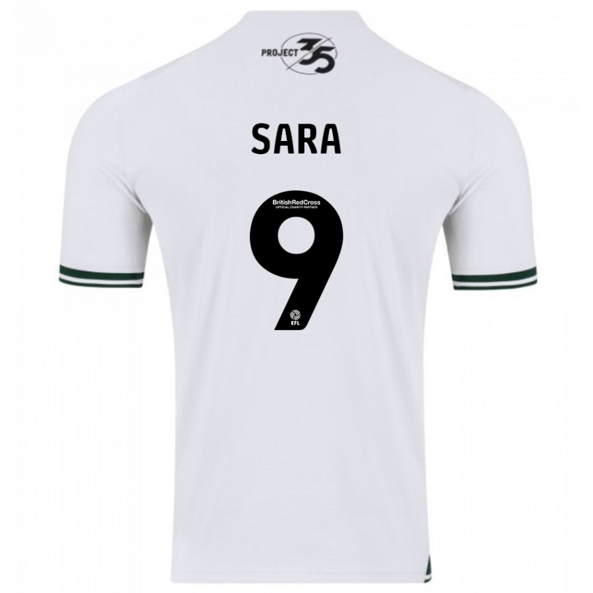 Mujer Camiseta Ellie Sara #9 Blanco 2ª Equipación 2023/24 La Camisa Argentina