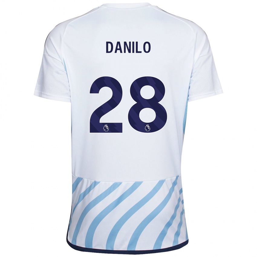 Mujer Camiseta Danilo #28 Blanco Azul 2ª Equipación 2023/24 La Camisa Argentina