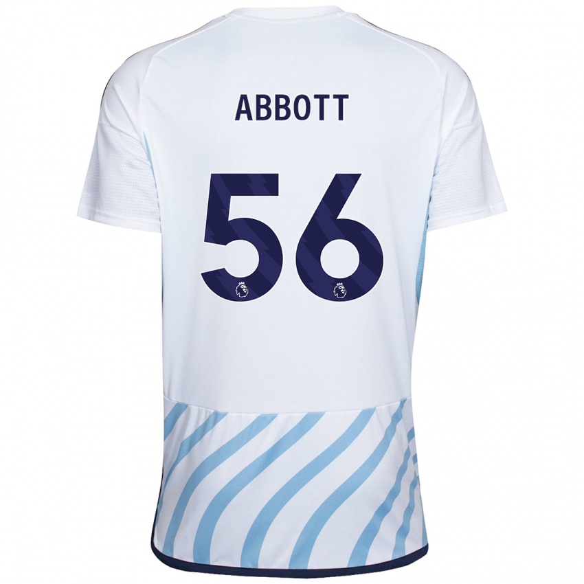 Mujer Camiseta Zach Abbott #56 Blanco Azul 2ª Equipación 2023/24 La Camisa Argentina