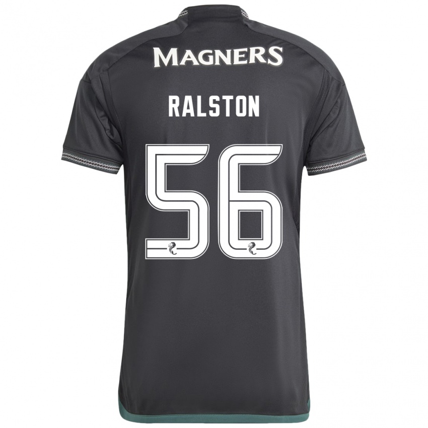 Mujer Camiseta Anthony Ralston #56 Negro 2ª Equipación 2023/24 La Camisa Argentina