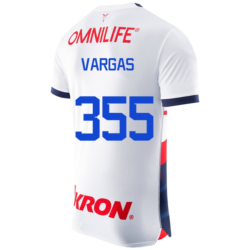 Mujer Camiseta Edgar Vargas #355 Blanco 2ª Equipación 2023/24 La Camisa Argentina
