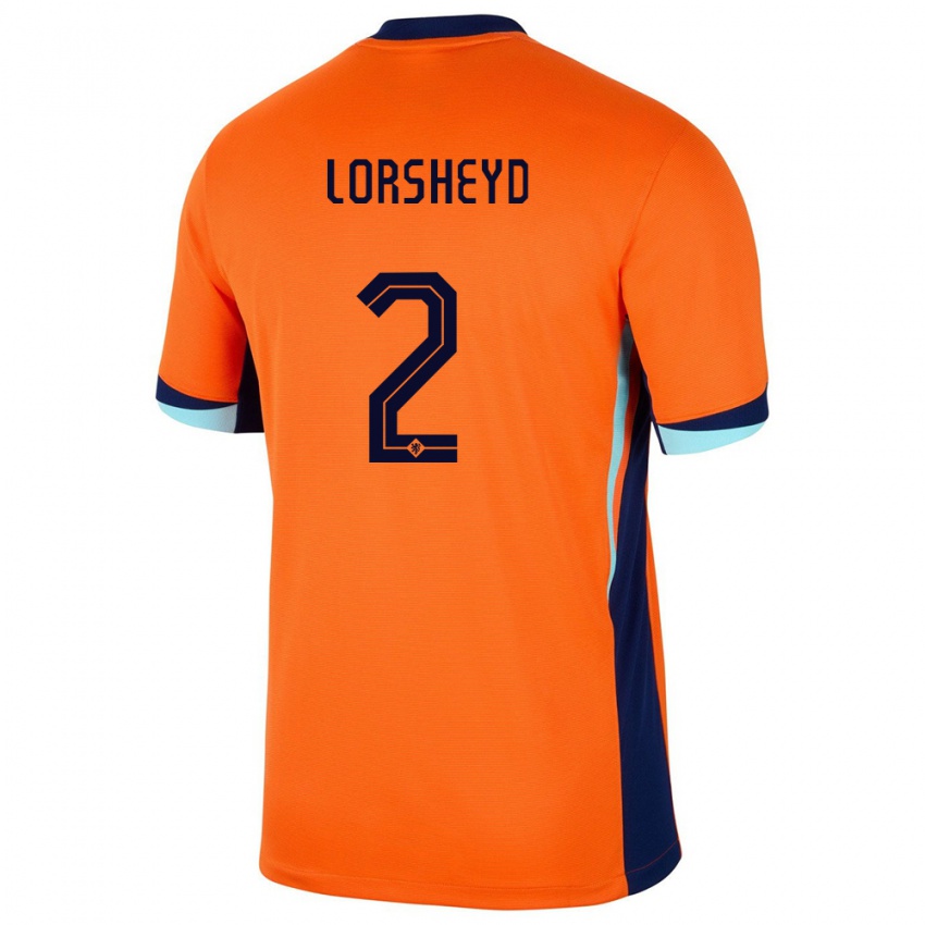 Niño Camiseta Países Bajos Barbara Lorsheyd #2 Naranja 1ª Equipación 24-26 La Camisa Argentina