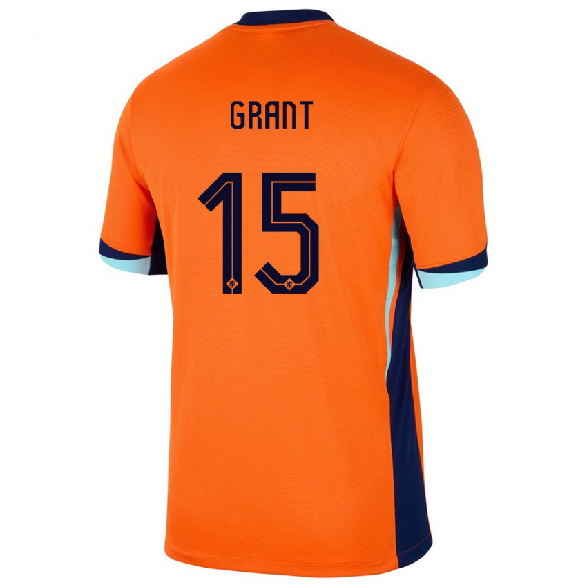 Niño Camiseta Países Bajos Chasity Grant #15 Naranja 1ª Equipación 24-26 La Camisa Argentina