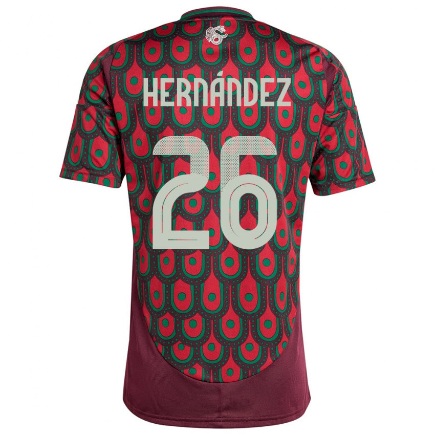 Niño Camiseta México Nicolette Hernandez #26 Granate 1ª Equipación 24-26 La Camisa Argentina