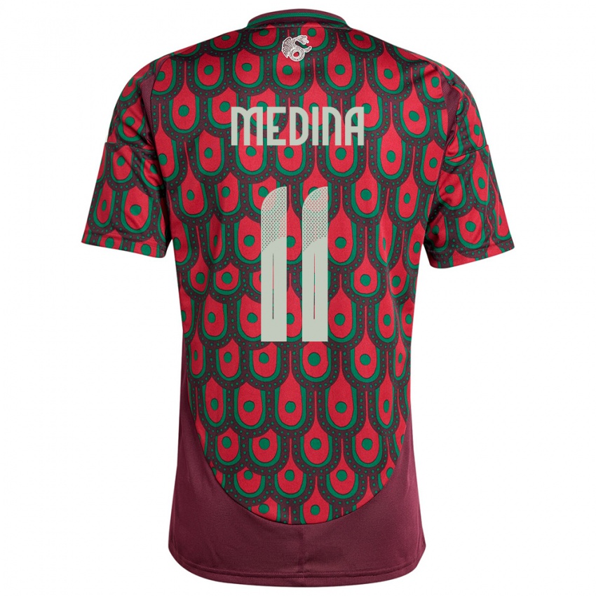 Niño Camiseta México Diego Medina #11 Granate 1ª Equipación 24-26 La Camisa Argentina