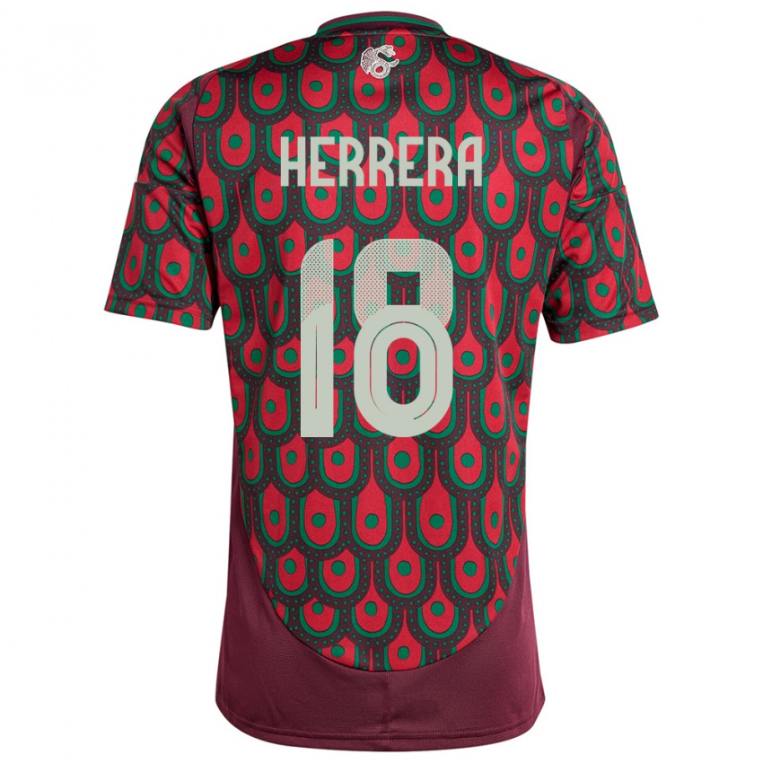 Niño Camiseta México Ozziel Herrera #18 Granate 1ª Equipación 24-26 La Camisa Argentina