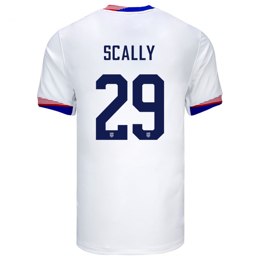 Niño Camiseta Estados Unidos Joseph Scally #29 Blanco 1ª Equipación 24-26 La Camisa Argentina