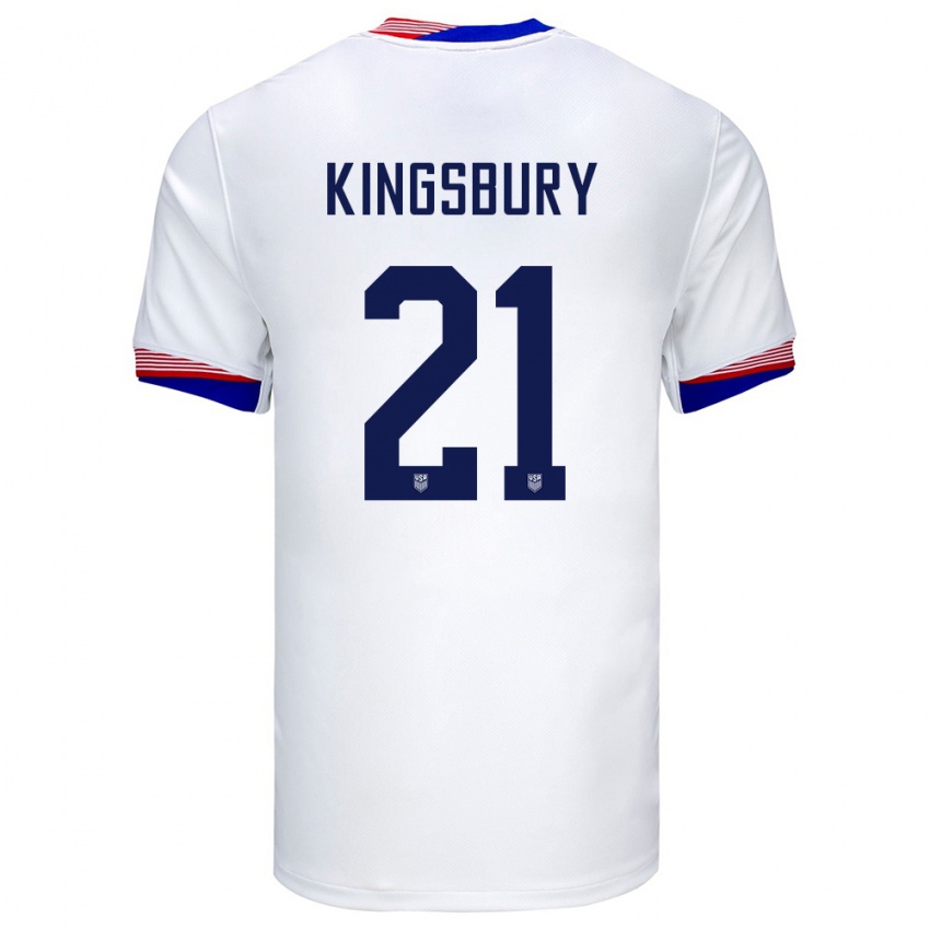 Niño Camiseta Estados Unidos Aubrey Kingsbury #21 Blanco 1ª Equipación 24-26 La Camisa Argentina