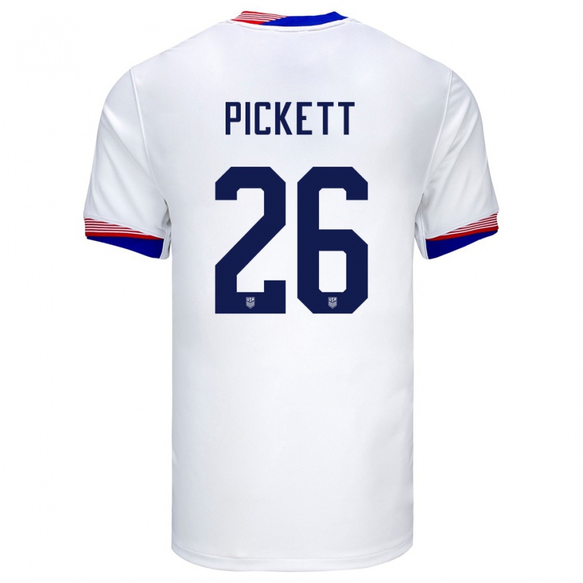 Niño Camiseta Estados Unidos Carson Pickett #26 Blanco 1ª Equipación 24-26 La Camisa Argentina