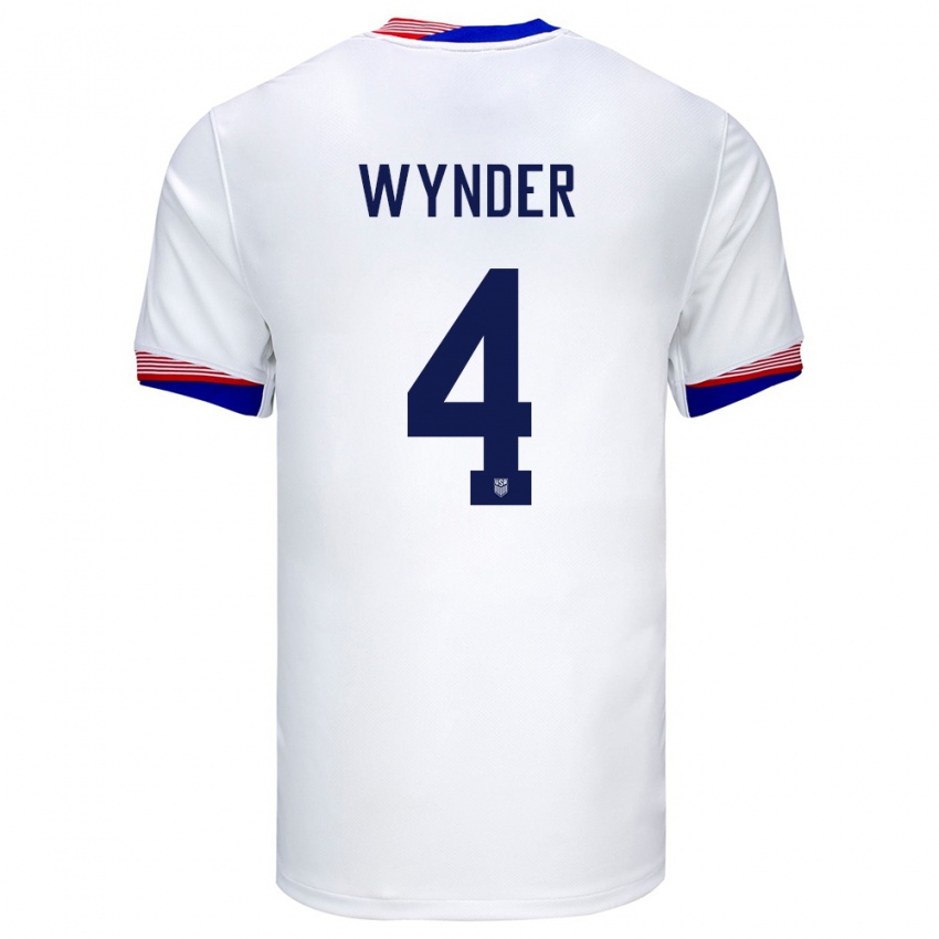Niño Camiseta Estados Unidos Joshua Wynder #4 Blanco 1ª Equipación 24-26 La Camisa Argentina