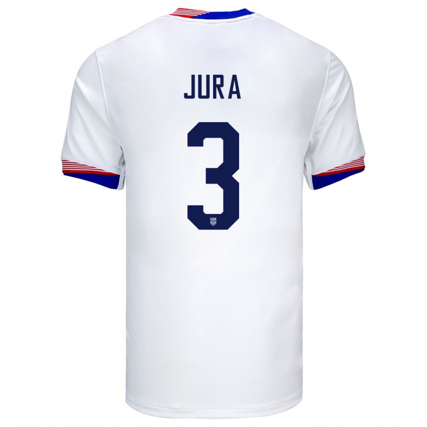 Niño Camiseta Estados Unidos Sawyer Jura #3 Blanco 1ª Equipación 24-26 La Camisa Argentina