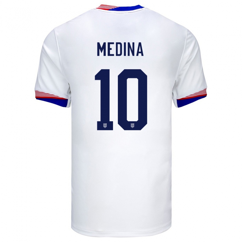 Niño Camiseta Estados Unidos Cruz Medina #10 Blanco 1ª Equipación 24-26 La Camisa Argentina