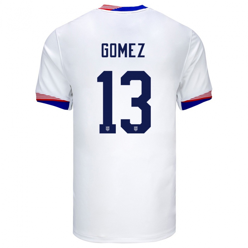 Niño Camiseta Estados Unidos Jonathan Gomez #13 Blanco 1ª Equipación 24-26 La Camisa Argentina