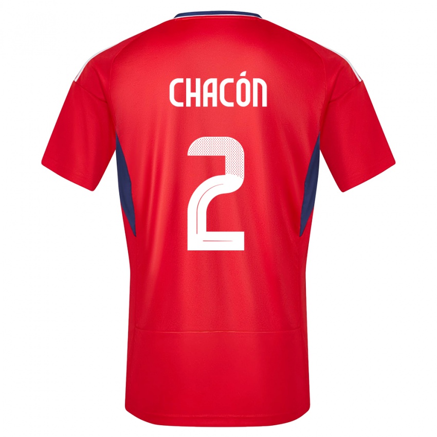 Niño Camiseta Costa Rica Daniel Chacon #2 Rojo 1ª Equipación 24-26 La Camisa Argentina