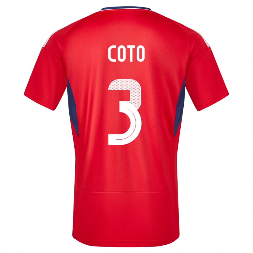 Niño Camiseta Costa Rica Maria Coto #3 Rojo 1ª Equipación 24-26 La Camisa Argentina
