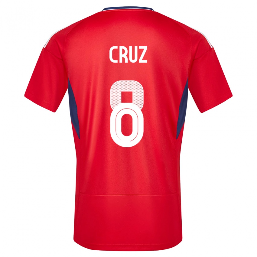 Niño Camiseta Costa Rica Daniela Cruz #8 Rojo 1ª Equipación 24-26 La Camisa Argentina