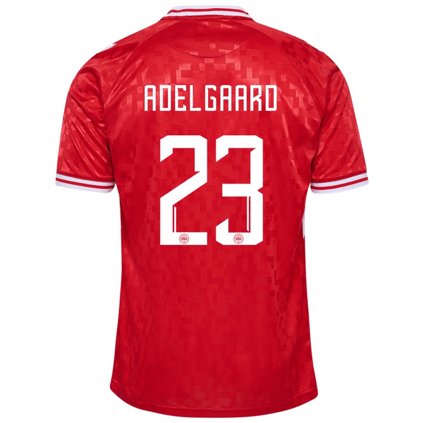 Niño Camiseta Dinamarca Aske Adelgaard #23 Rojo 1ª Equipación 24-26 La Camisa Argentina