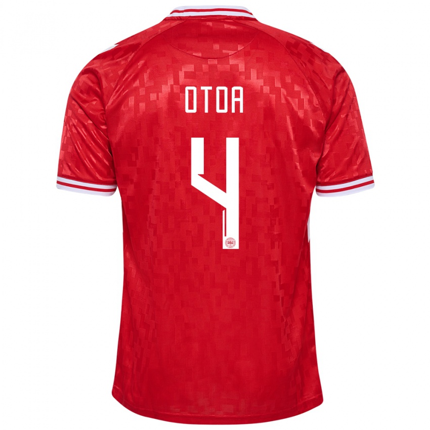 Niño Camiseta Dinamarca Sebastian Otoa #4 Rojo 1ª Equipación 24-26 La Camisa Argentina