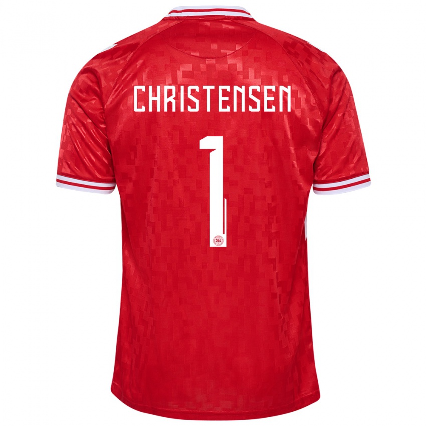 Niño Camiseta Dinamarca Lene Christensen #1 Rojo 1ª Equipación 24-26 La Camisa Argentina