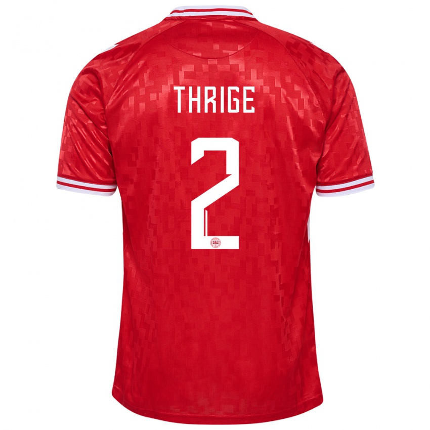 Niño Camiseta Dinamarca Sara Thrige #2 Rojo 1ª Equipación 24-26 La Camisa Argentina