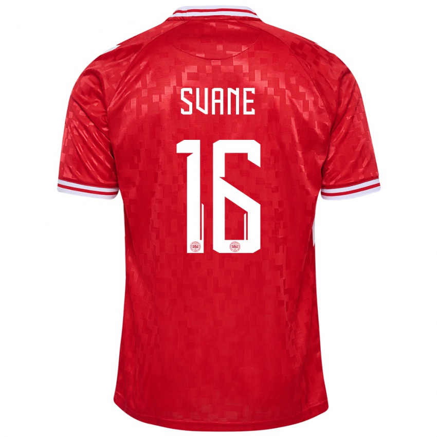 Niño Camiseta Dinamarca Katrine Svane #16 Rojo 1ª Equipación 24-26 La Camisa Argentina