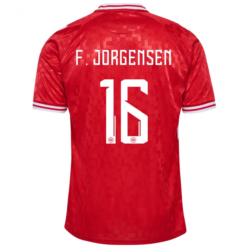 Niño Camiseta Dinamarca Filip Jorgensen #16 Rojo 1ª Equipación 24-26 La Camisa Argentina