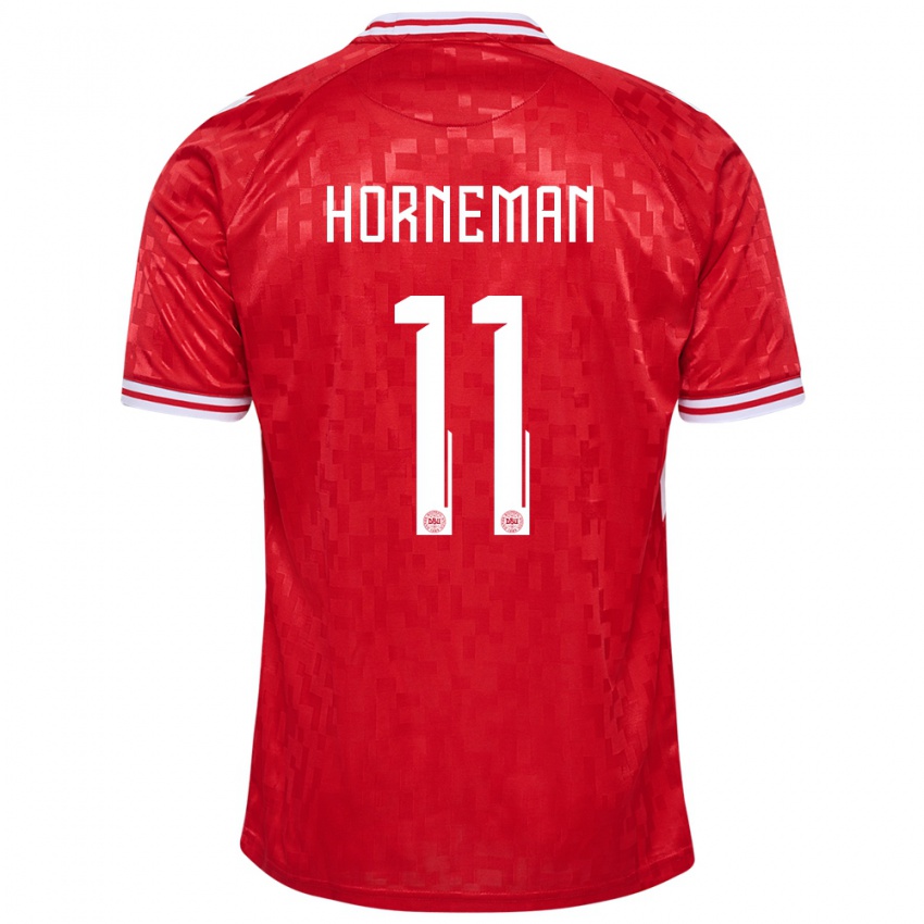 Niño Camiseta Dinamarca Charly Horneman #11 Rojo 1ª Equipación 24-26 La Camisa Argentina