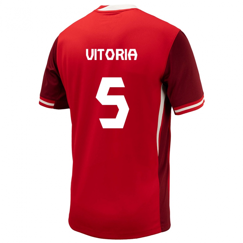 Niño Camiseta Canadá Steven Vitoria #5 Rojo 1ª Equipación 24-26 La Camisa Argentina