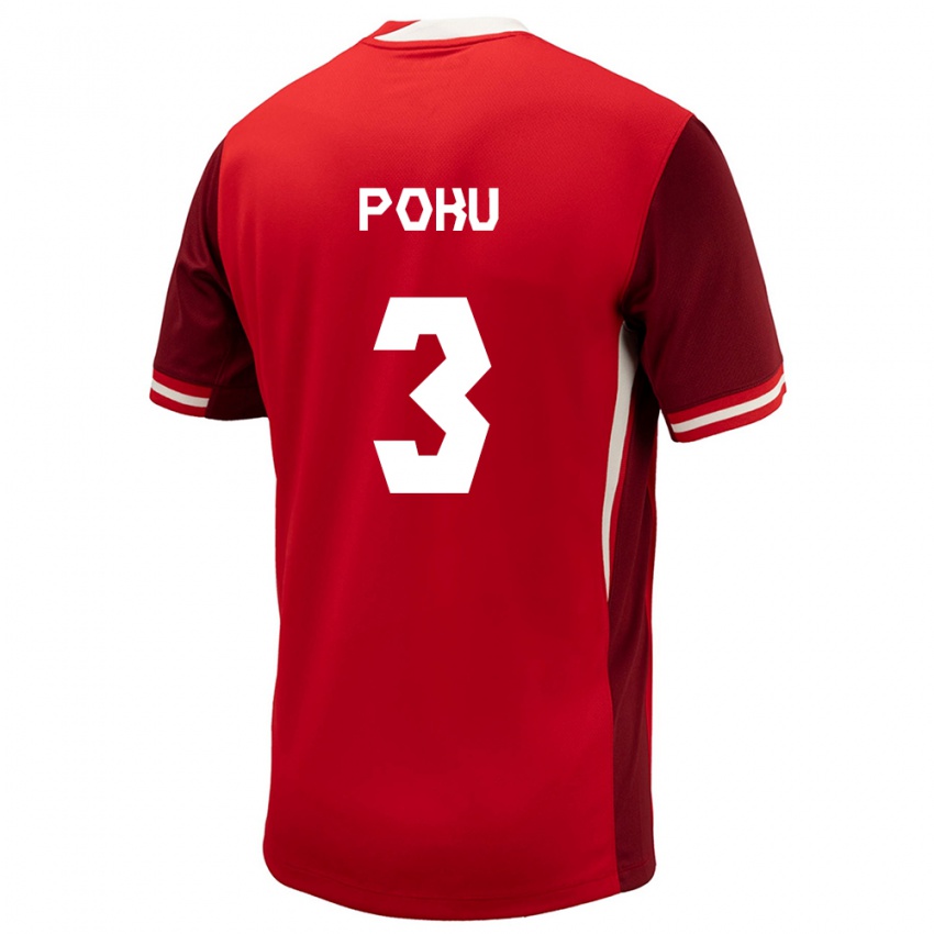 Niño Camiseta Canadá Kwasi Poku #3 Rojo 1ª Equipación 24-26 La Camisa Argentina