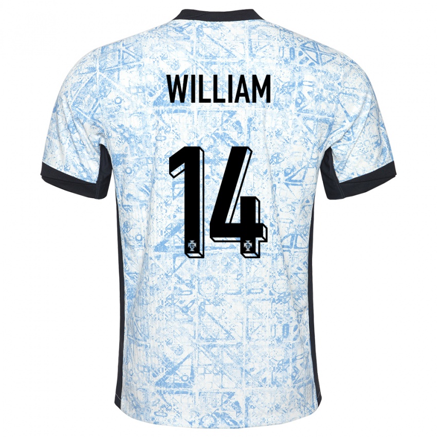 Niño Camiseta Portugal William Carvalho #14 Crema Azul 2ª Equipación 24-26 La Camisa Argentina