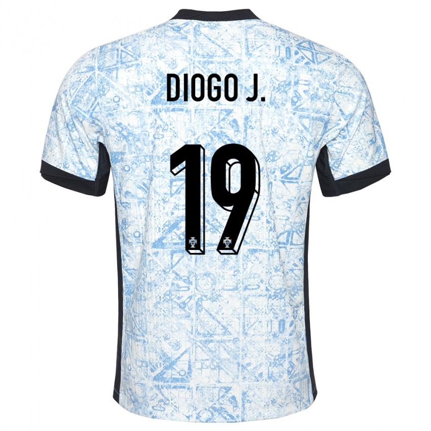 Niño Camiseta Portugal Diogo Jota #19 Crema Azul 2ª Equipación 24-26 La Camisa Argentina