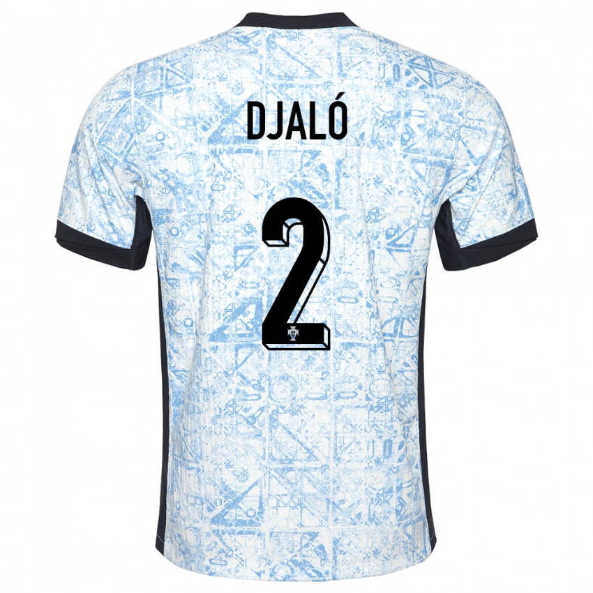 Niño Camiseta Portugal Tiago Djalo #2 Crema Azul 2ª Equipación 24-26 La Camisa Argentina