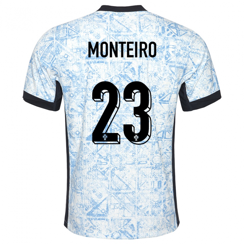 Niño Camiseta Portugal David Monteiro #23 Crema Azul 2ª Equipación 24-26 La Camisa Argentina