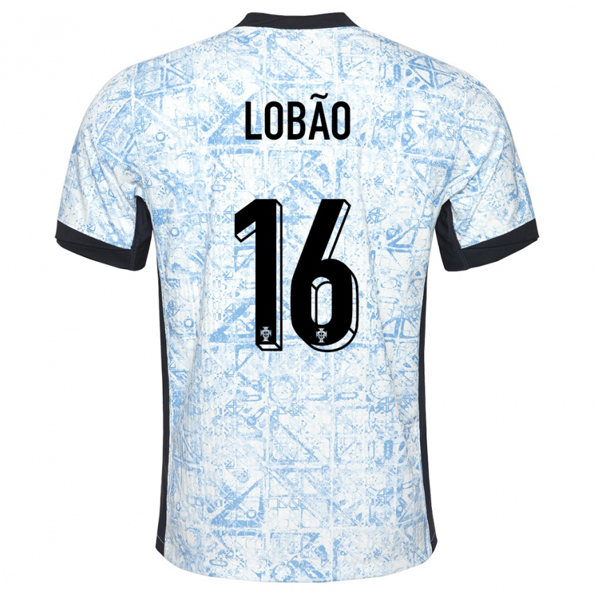 Niño Camiseta Portugal Diogo Lobao #16 Crema Azul 2ª Equipación 24-26 La Camisa Argentina